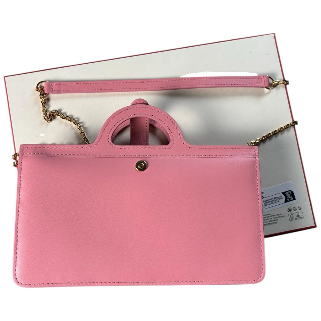 Marni Pink Leather Wallet On Chain Bag