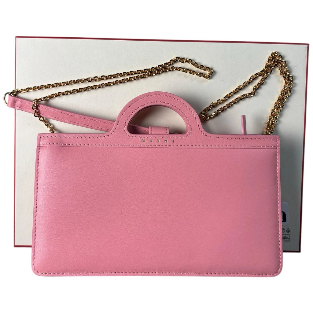 Marni Pink Leather Wallet On Chain Bag