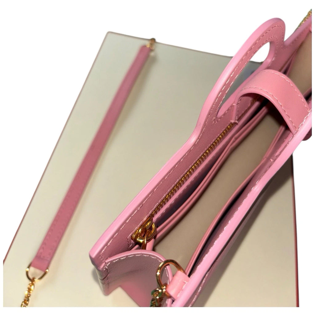 Marni Pink Leather Wallet On Chain Bag