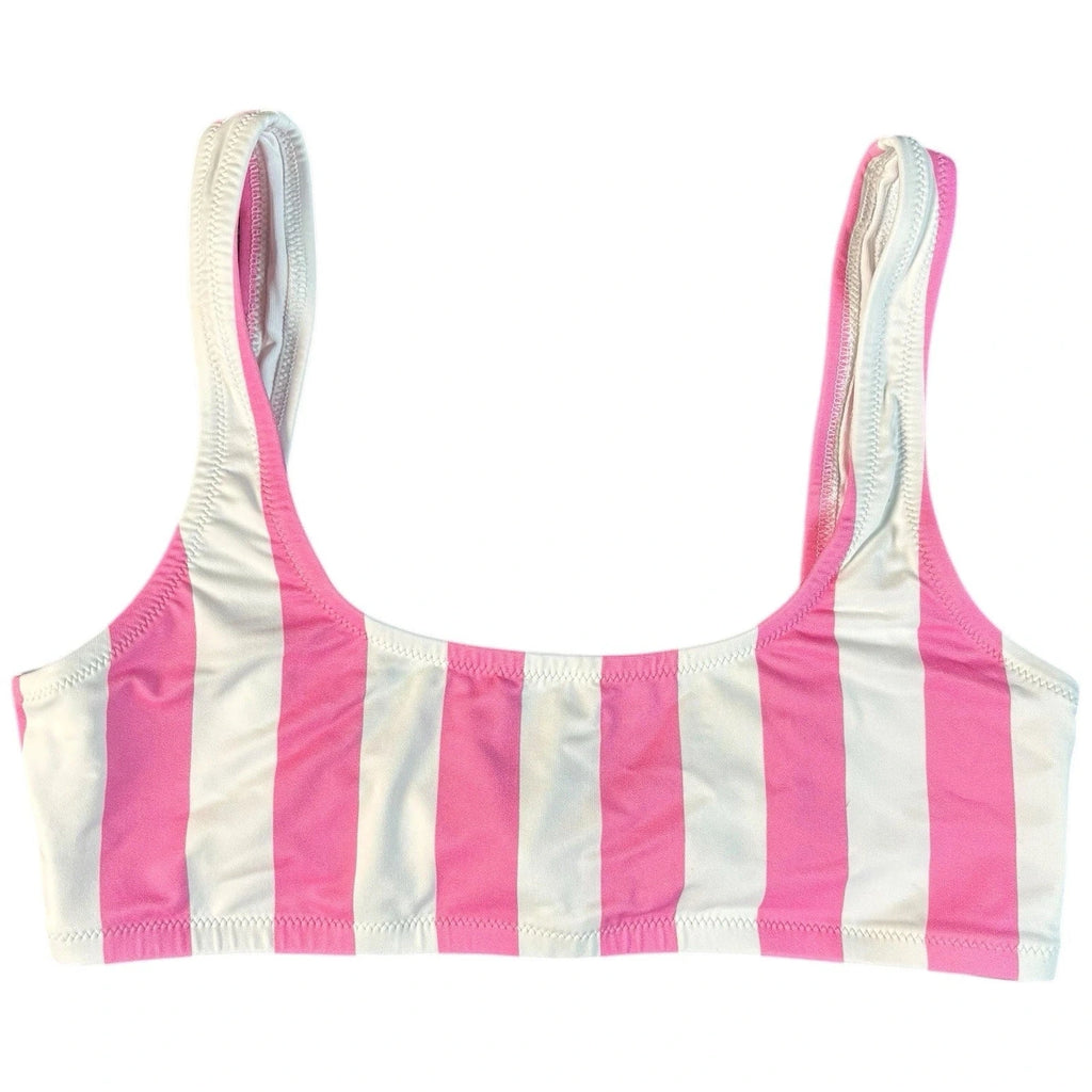 Melissa Odabash Women's Pink Striped Bralette Bikini Top