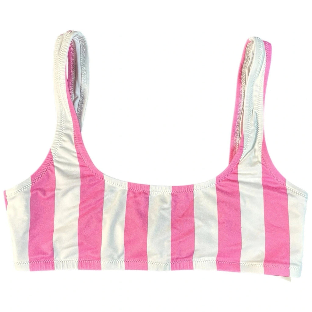 Melissa Odabash Women's Pink Striped Bralette Bikini Top