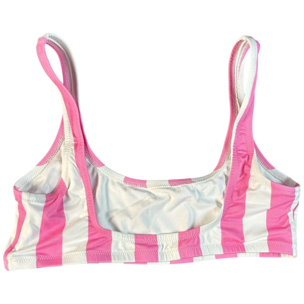 Melissa Odabash Women's Pink Striped Bralette Bikini Top