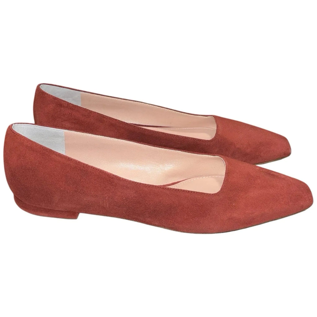 Women's RODO Leather Loafer Shoes Red Flat