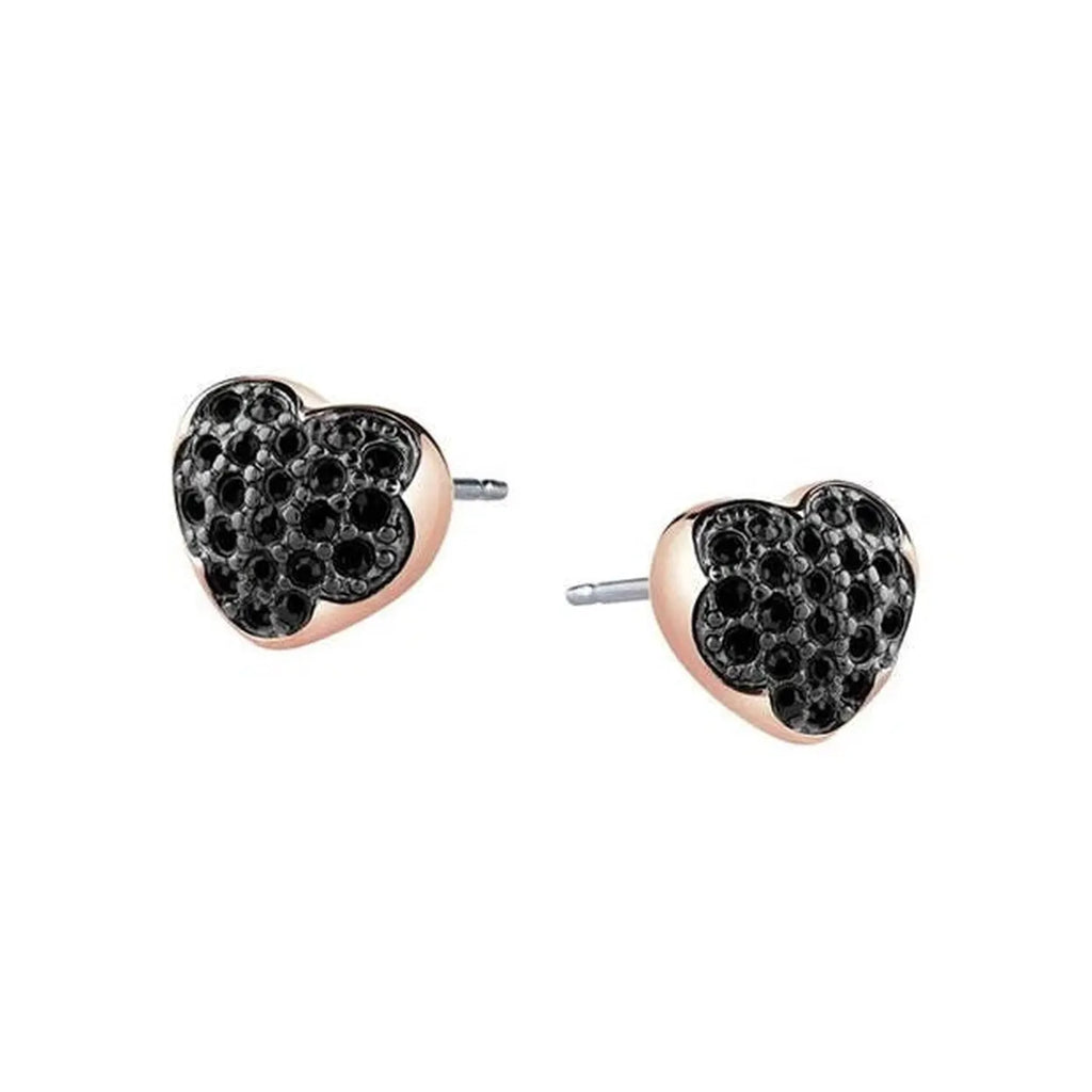 Guess Women's Rose Gold Heart Shelter Earrings