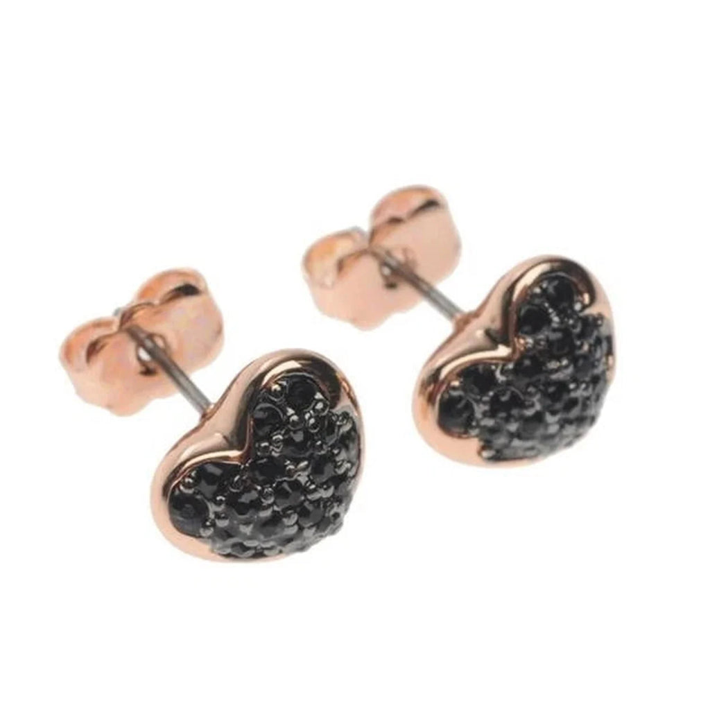 Guess Women's Rose Gold Heart Shelter Earrings