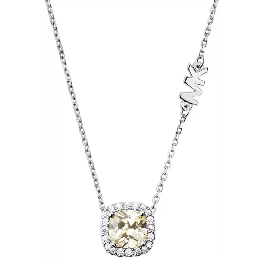Michael Kors Silver Tone Premium Crystal Necklace