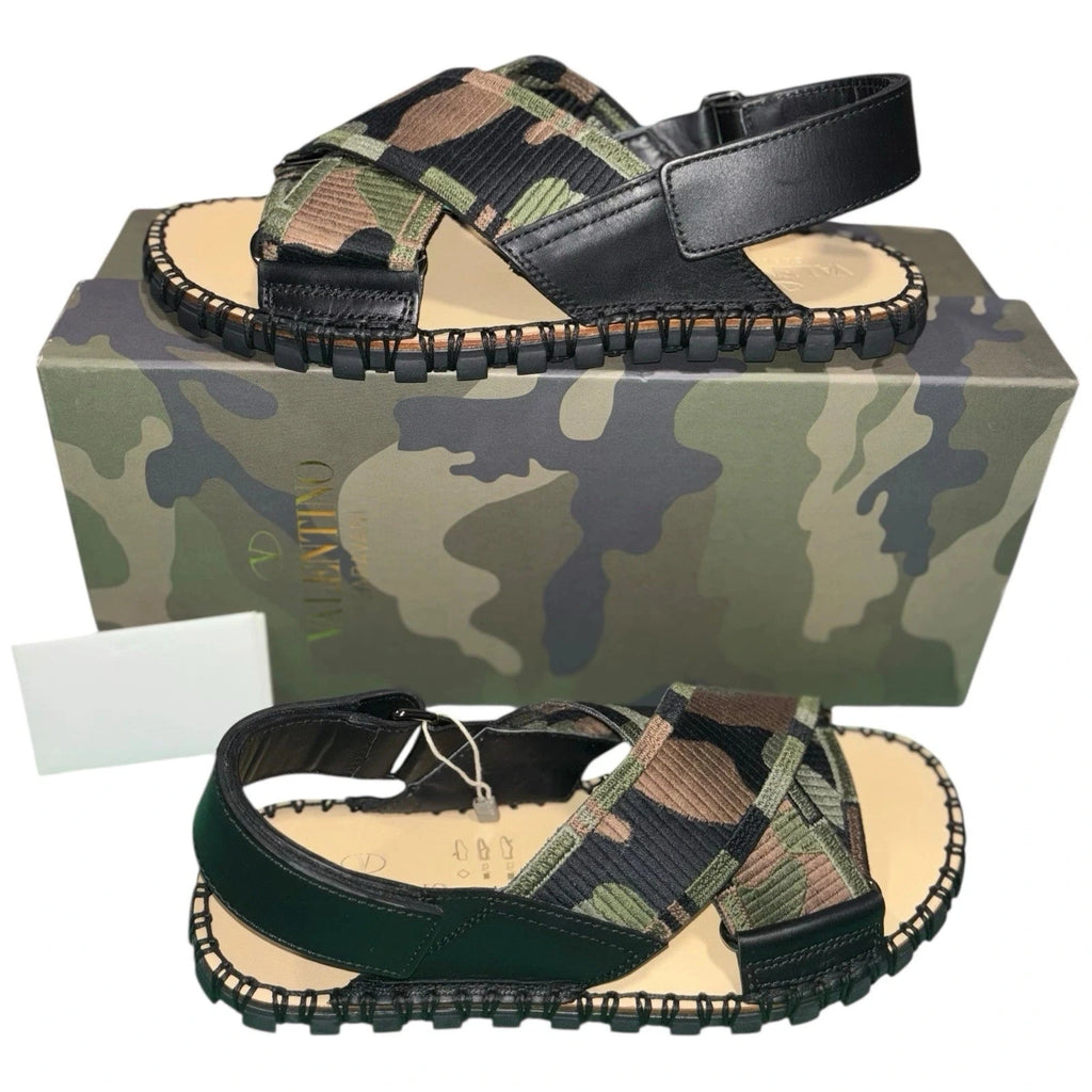 Women's Valentino Garavani Military Green Camo Sandals