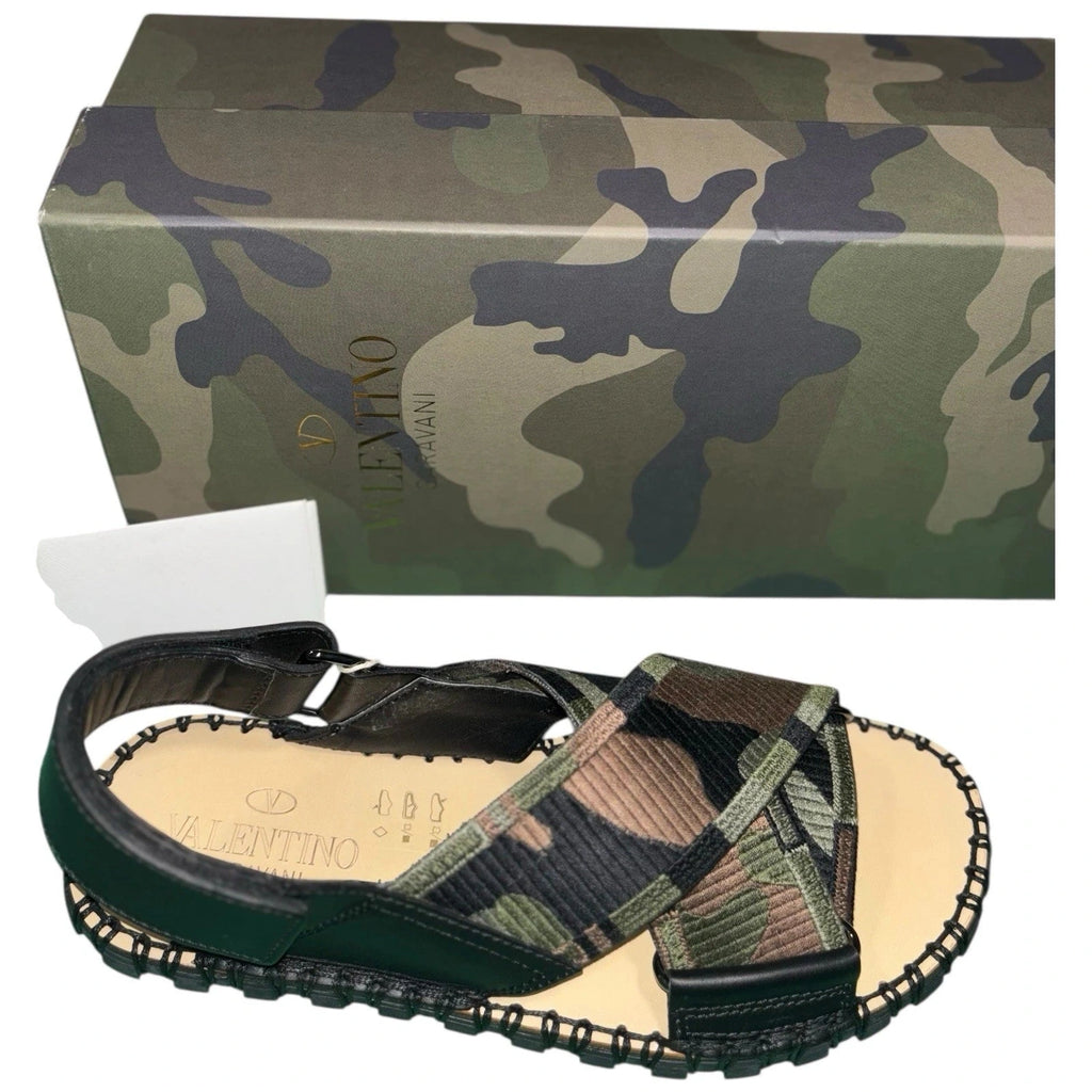 Women's Valentino Garavani Military Green Camo Sandals
