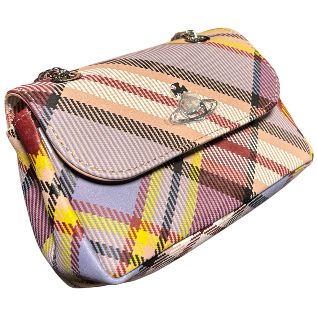 Women's Vivienne Westwood Small Mini Chain Bag Cream Tartan