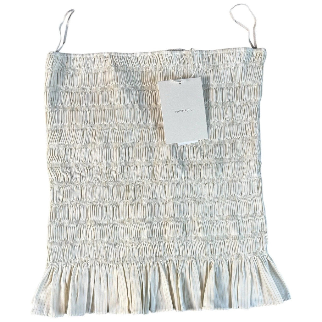 Women's White Strapless Cotton Blouse