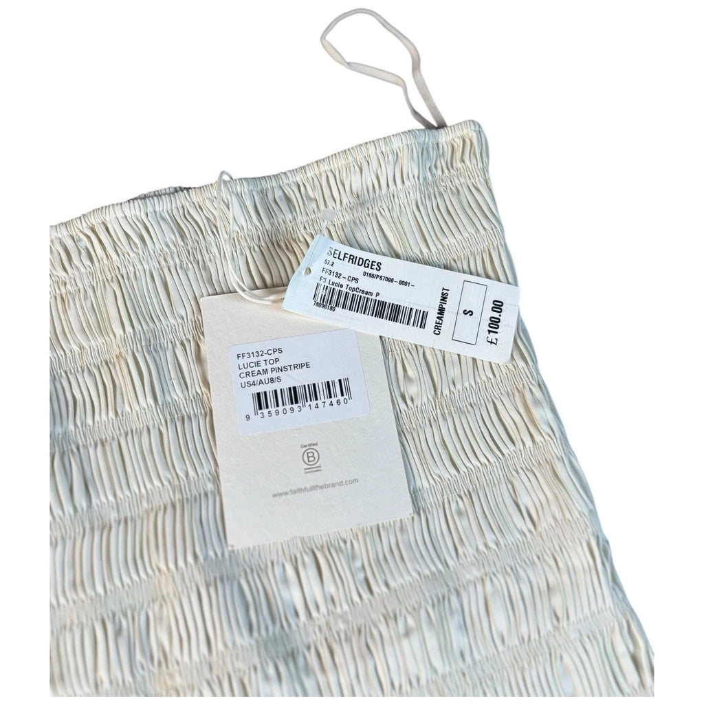 Women's White Strapless Cotton Blouse
