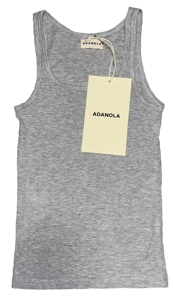 Womens Grey Square Neck Tank Top by Adanola