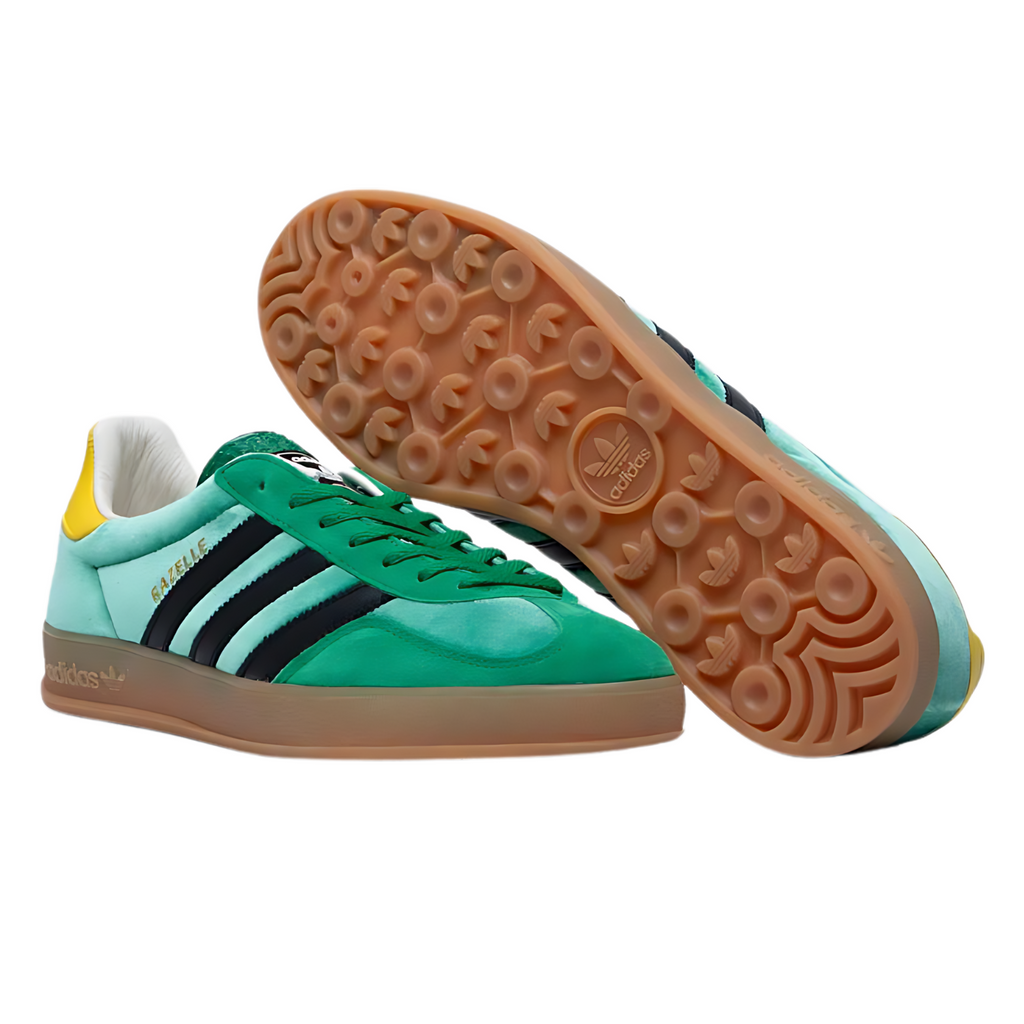 adidas Gazelle Indoor Green Yellow Suede Trainers