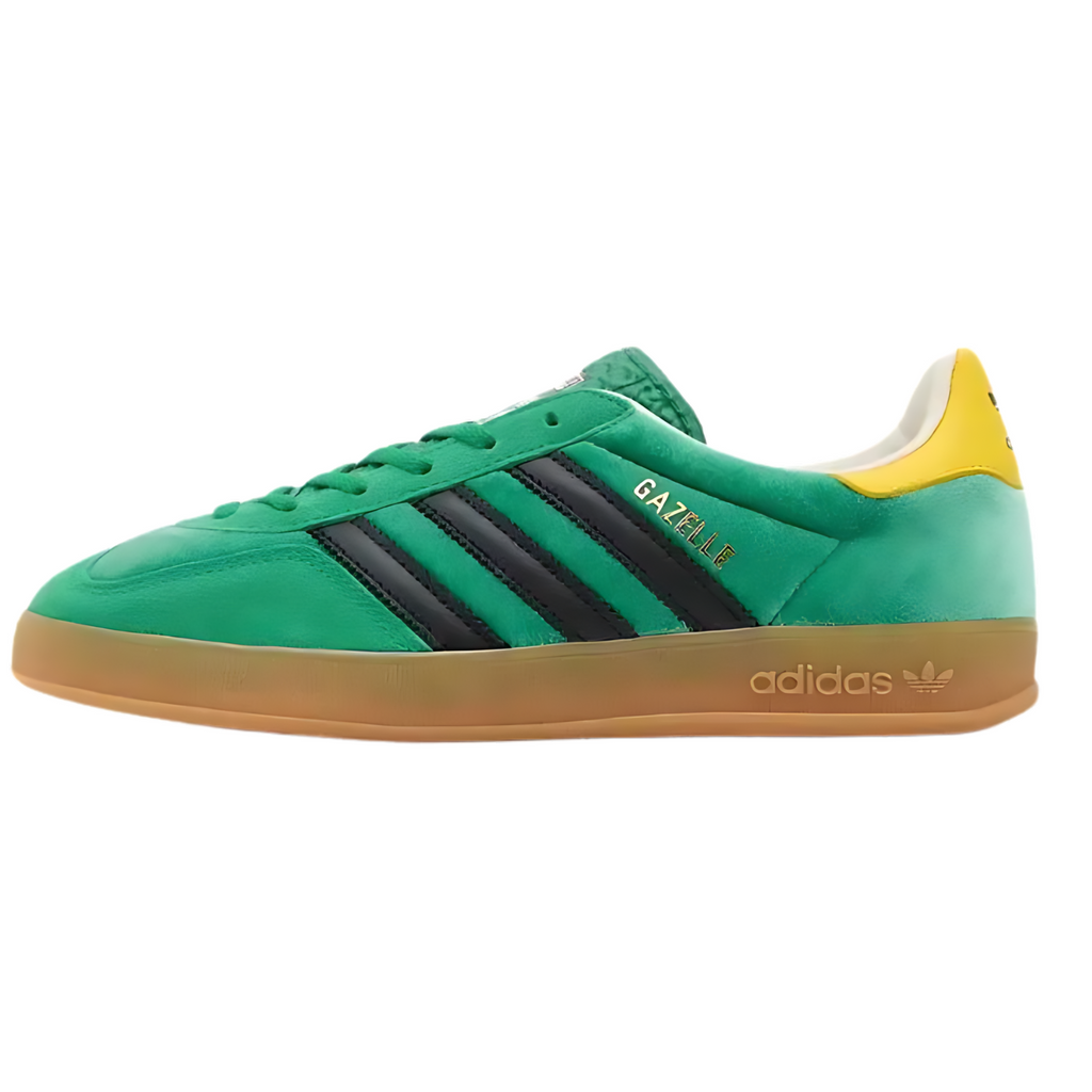 adidas Gazelle Indoor Green Yellow Suede Trainers