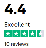 Original Trustpilot score detail: 4.4, Excellent, 10 reviews. Screenshot supplied 2 October 2026.